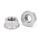 Jinchao 304 stainless steel reverse tooth fine tooth flange nut anti-slip padded nut anti-loosening nut M6M8M10M12 M6 (20 pieces) 201