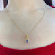 Fat Donglai purchases the same tanzanite pendant 925 sterling silver necklace inlaid with oval 5 7/6 8/8 10/1 natural tanzanite pendant 57 yellow gold color belt