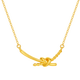 Saturday Blessing Yellow 18K Gold Necklace Women's Gold Smile Bow Link Birthday Gift C0616241 40+5cm