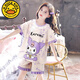 G.duckkids pijamas de pijama de manga corta algodón delgano delgada de tamaño mediano niña linda caricatura redonda de ropa para niños juego de ropa para niños lml6621 kuromi 140 [niños chinos] 14 tamaño (recomendado 130-140