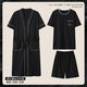 UKUHPK男士夏季薄款睡衣三件套短袖短裤家居服长款浴袍 7205+9913 【睡袍三件套】 L