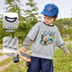 
Dudu Home [Cute Print] Children's Sweater Autumn Fake Two-Piece Boy Top Medium Large Children's Autumn Clothes Girl's Pullover Clothes Hemp Gray 120