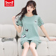 
Catman MIIOW pajamas for women in summer pure cotton short sleeve thin Korean version sweet and cute large size student home clothing set summer 1396 M women's style 75-85Jin [Jin equals 0.5 kg]