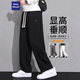 
LEE KIDS black hoodies for men's spring and autumn loose straight scimitar pants for teenagers draped wide-leg casual trousers CJ-6628 khaki + CJ-6627 black (2 strips 4XL