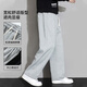 
NASA GISS casual pants men's loose straight wide-leg pants trendy long pants flower gray straight leg regular (185/88A)2XL