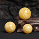 Jiayan raw ore Russian material beeswax large round bead single beads Vajra Bodhi monkey head bracelet beads collarbone pendant with beads approx. 18.8mm number 9274 Dida certificate
