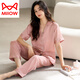 
Catman (MiiOW) pajamas for women in summer short-sleeved trousers ice silk new style 2025 thin imitation silk cropped pants women's home clothing FM11981 [short-sleeved trousers ice and snow silk cool feeling] M [80-100Jin [Jin equals 0.5 kg]] women's style