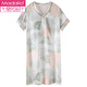 Modal new nightgown for women summer ice silk short-sleeved mid-skirt pajama thin summer women simulated summer dress quality white M9923 short/breastless pad M 160