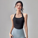 LULULOMDDW beautiful back sports bra women's one-piece shockproof halter neck yoga vest push-up outer wear Pilates bra blue M