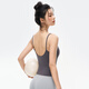 SPLAN-S++ oblique shoulder strap yoga vest women's sports suspender underwear quick-drying Pilates fitness back bra quiet gray S