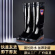 雨鞋男防滑劳保雨靴女高筒加厚中筒耐磨防水靴钓鱼靴塑胶新款水鞋 811高筒黑色 42