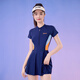 
LangSha (LangSha) swimsuit women's one-piece dress conservative swimsuit slim and slim and quick-drying sports hot spring swimsuit