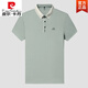 Pierre cardin men's short-sleeved T-shirt middle-aged lapel ice silk thin loose casual POLO. shirt daddy half-sleeved T-shirt 16821 black M 165 suggests 90-120Jin [Jin equals 0.5 kg]