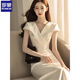 
Lomond acetate satin white dress for women in summer upper class high-end exquisite temperament goddess style super good looking white dress XL [Suggested 115-125Jin [Jin equals 0.5 kg]]