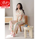 Langsha Pajamas para mujeres 2025 Nuevos pantalones de manga corta de algodón puro de verano para el cárdigan femenino Estilo delgado para ropa de ropa al aire libre