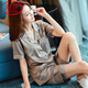 Langsha (Langsha) Pyjama de luxe léger pour les femmes en short de détection de glace d'été Silk Silk Super Cool Home Clothing New Style Deep Bean Paste Powder 3899 M (poids 80-jin [Jin est égal à 0,5 kg]))