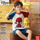 Disney Brand High-End-Kinderpyjamas-Jungen Sommer Pure Cotton Thin Cartoon Spider-Man Big Boy Baby Baby Kurzärärmig Kuss offizielles Flaggschiff XY-1047 Iron Man's Code [High 140-150 cm] Alle Größe