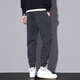 Playboy (PLAYBOY) summer thin casual pants for men American fashion brand foot work pants 2025 new loose gray sports pants 9859 black + 9859 gray M