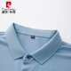 Pierre cardin men's summer new short-sleeved men's T-shirt striped casual lapel large size men's POLO shirt business casual 3523 Yushui Blue M 170