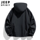 JEEP SPIRIT Jeep Jacket Men's Jacket Autumn and Winter American Workwear Hooded Jacket Men's Black XL