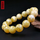 Amber style, one thing, one picture, one certificate, natural beeswax bracelet for men and women, white flower wax amber, bone china white flawless bracelet, 30.14g, 15mm