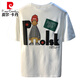 Pierre Cardin Großgröße 200 Jin [Jin ist gleich 0,5 kg] runder Nacken kurzärmeligte T-Shirt für Männer 2025 Sommer Hong Kong Style Mode gedrucktes Baumwoll und Fett Plus-Größe Männer Weiß 5 9906 4xl 4x empfohlen 166-180 Jin [Jin gleich 0,5 kg]
