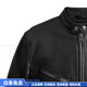 COACH Fashionable and Versatile Trend RACER Solid Color Round Neck Zipper Long Sleeve Leather Jacket Men's Black Christmas Gift Black M