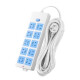 [JD Logistics] Sockets, placa de terminal multifunción de la oficina en el hogar, inserción, interruptor independiente de múltiples hoyos, cable extendido, tablero de arrastre, placa terminal de dormitorios de estudiante, enchufe de interruptor, interruptor principal azul y blanco 7 agujeros, 1.8 metros