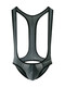 Männer transparent Tanga Ice Seide Mesh einteilige luftheizende Hüfthüschel-Unterwäsche Feste Farbe Slim Sexy Double Tanga Black M.