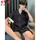 Yalu Pyjamas Herren Sommer Dünne Ice Seide Kurzärärmische Teenager können Männer für Männer 2025 neuer Heimkleidungsset 12532 Yunduo Cotton Crepe Style L tragen (empfohlene Größe beträgt ca. 170, Gewicht beträgt 100-130 Jin [Jin gleich 0,5 kg]