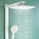 Affichage numérique ultime Mural de taille nouvelle taille pulvérisation Ambient Light Piano Key Storage Shower Shower Set Full Copper Set Milky White Copper Water Waterway 1047 Ambient Light Storage Rack