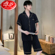 Langsha Pyjamas Herren Sommer Dünne Ice Seide Kurzärärmige Teenager können Männer für Männer 2025 New Home Clothing Set 12532 [Yunduo Cotton Crepe] 2xl empfohlene Größe 180 und Gewicht 150-1 tragen