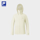 FILA Official Women's Knitted Hooded Jacket Fitness Sports Cool Sunscreen Top Feather White-IV M 165/84A/M