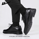 Huili leather shoes men 2025 autumn formal shoes business men shoes soft sole men thick sole work shoes men black 40