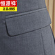 恒源祥西服套装男士外套商务职业正装灰色春季休闲小西装男修身单件上衣 酒红色西服+西裤 L 175