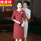 Hengyuanxiang high-end mother-in-law wedding banquet dress 2025 new dress spring wedding mother wedding dress young mother-in-law dress burgundy three-quarter sleeves M recommended 80-100Jin Jin equals 0.5 kg