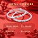 Chinese Golden Peaceful Joy Ancient Foot Silver Bracelet Baby Silver Jewelry Baby Silver Bracelet Silver Lock Long Life Lock Full Month Year Year Gift Peaceful Joy Bracelet + Lucky Peaceful Lock A1223