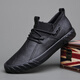 Western Camel (Vancamel) Sommer neue Männerschuhe lässig atmungsaktive High-Top-Lederschuhe Blau Schnüre-up-Low-Top British Herren Trendy Schuhe weicher Sohle vielseitiger SS-9889 Full Black/Official Store Flaggschiff New Produkt 38