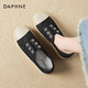 Daphne Mesh Chaussures décontractées pour les femmes 2025 Nouveau été Small Fragrance toile chaussures pour femmes Chaussures pêcheurs à une jambe à pattes simples noir 36