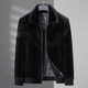 Fat brother plus size plus size men's high-end mink velvet coat warm jacket casual woolen thickened business lapel black 5XL