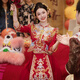 枝己情侣秀禾服2025新款中式婚纱新娘敬酒服嫁衣结婚礼服出阁服 HF045(仅女装) M