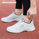 斯凯奇（Skechers）男鞋夏季新款黑武士网面透气跑步鞋子男轻便舒适减震运动鞋健步鞋 白色/黑色6625（一脚蹬） 42
