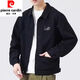 Pierre Cardin Jacket Herren Frühling und Herbst 2025 Neues Hemd Revers Herbst Herren Work Jacke Frühherbst-Jacke Top [Upgrade-Version] K12806 Gray 2XL [Empfohlen 140-160jin [Jin Equals 0,5 kg]]