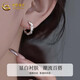 CHINA GOLD wavy earrings for women, light luxury design, pure silver ear piercing earrings, Mid-Autumn Festival birthday gift for girlfriend and lover, wavy earrings