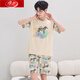 Langsha Pyjamas kurzärmelige Shorts für den Sommer New Cotton Student Cartoon Teenager Herren große Größe kann außerhalb von Heimbekleidung abgenutzt werden.