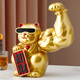 Shiganu Kirin Arm Robbery Cat Ornament Giant Muscular Cat Front Desk Decoration Opening Gift Golden Cat Standard Edition (Double Card Gift Box)