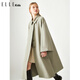 Ellekids Kinderkleidung Revers Cape Cape Silhouette gestickte Windbreaker -Jacke für Mädchen Spring minimalistischer Stil langer Mantel Khaki Green_spot 130 cm