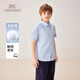 YEEHOO boys' shirts and children's clothes summer fashion breathable casual short-sleeved shirt summer new medium and large children's clothing three-color trendy blue 140