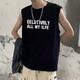 GXG.1978 American Street Pure Cotton Outer Wear Herren-Weste T-Shirt im Sommer Neue Modemarke Lose ärmellose Weste 1049 Schwarz M für 80-100jin [Jin entspricht 0,5 kg]