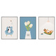 Hualeji living room decoration painting modern simple sofa background wall light luxury hanging painting dining wall painting Nordic style triplet mural K1047 2030cm triplet painting 9mm thin plate texture cloth film